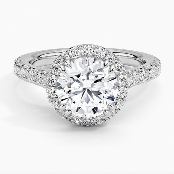 Diamond Ring Brilliant Halo Cut 2 ct. CZ Engagement Band Synthetic NWT SZ 10 - Picture 1 of 13